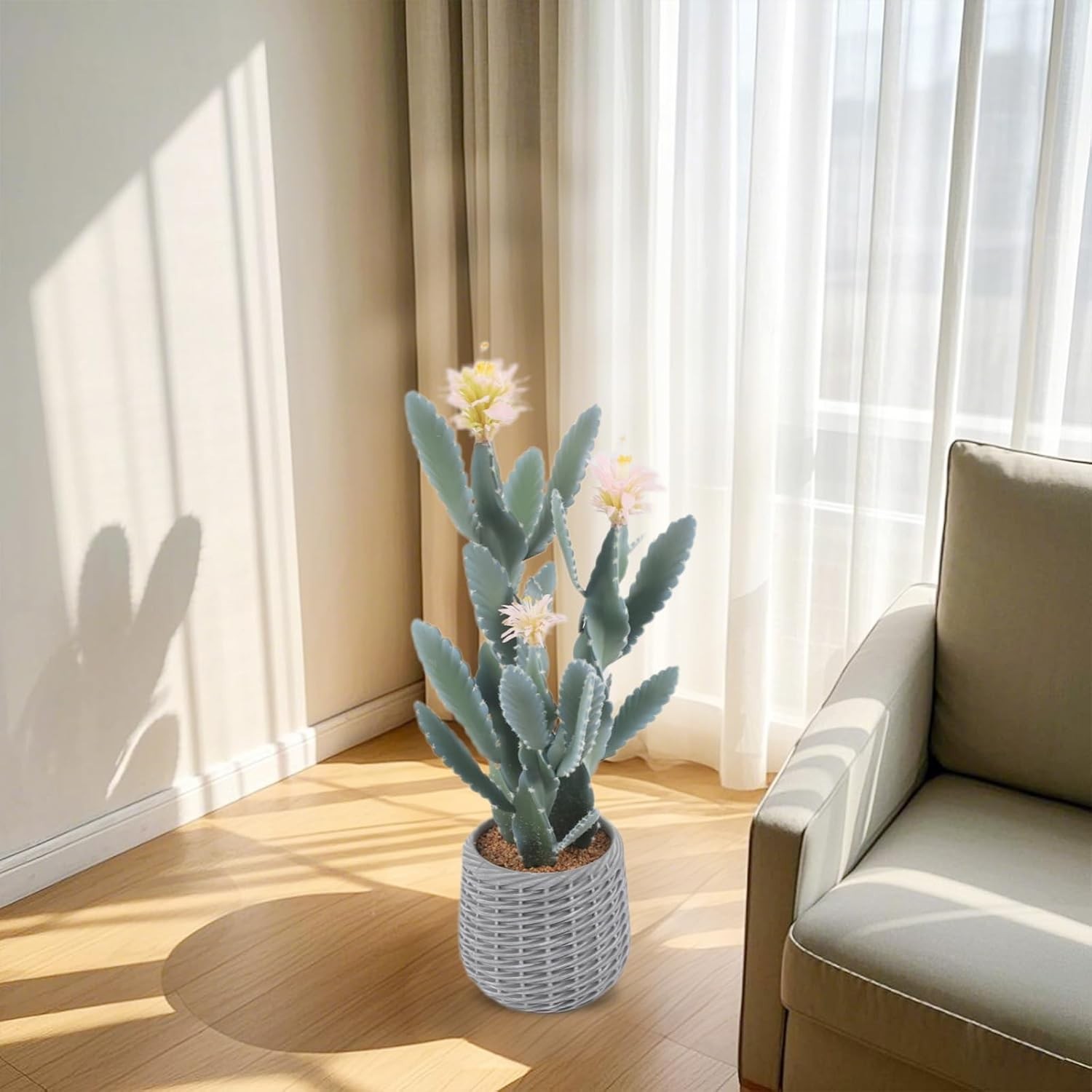 36 Inch Artificial Potted Cactus, Large Fake Cactus Plant