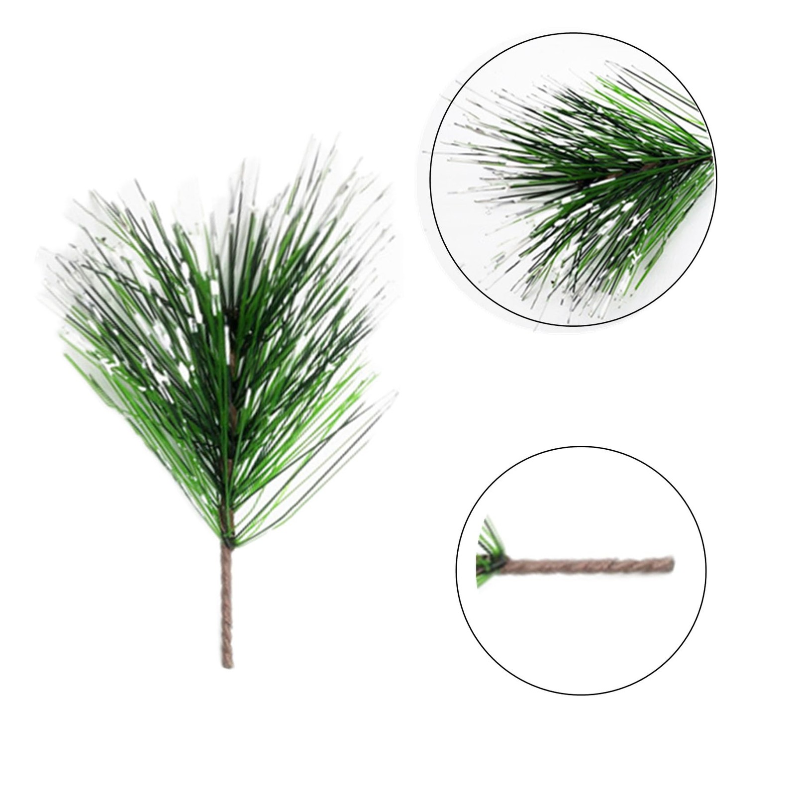 40 Packs Artificial Snow Pine Needles Branches, Fake Small Dyed White Pine Tw…