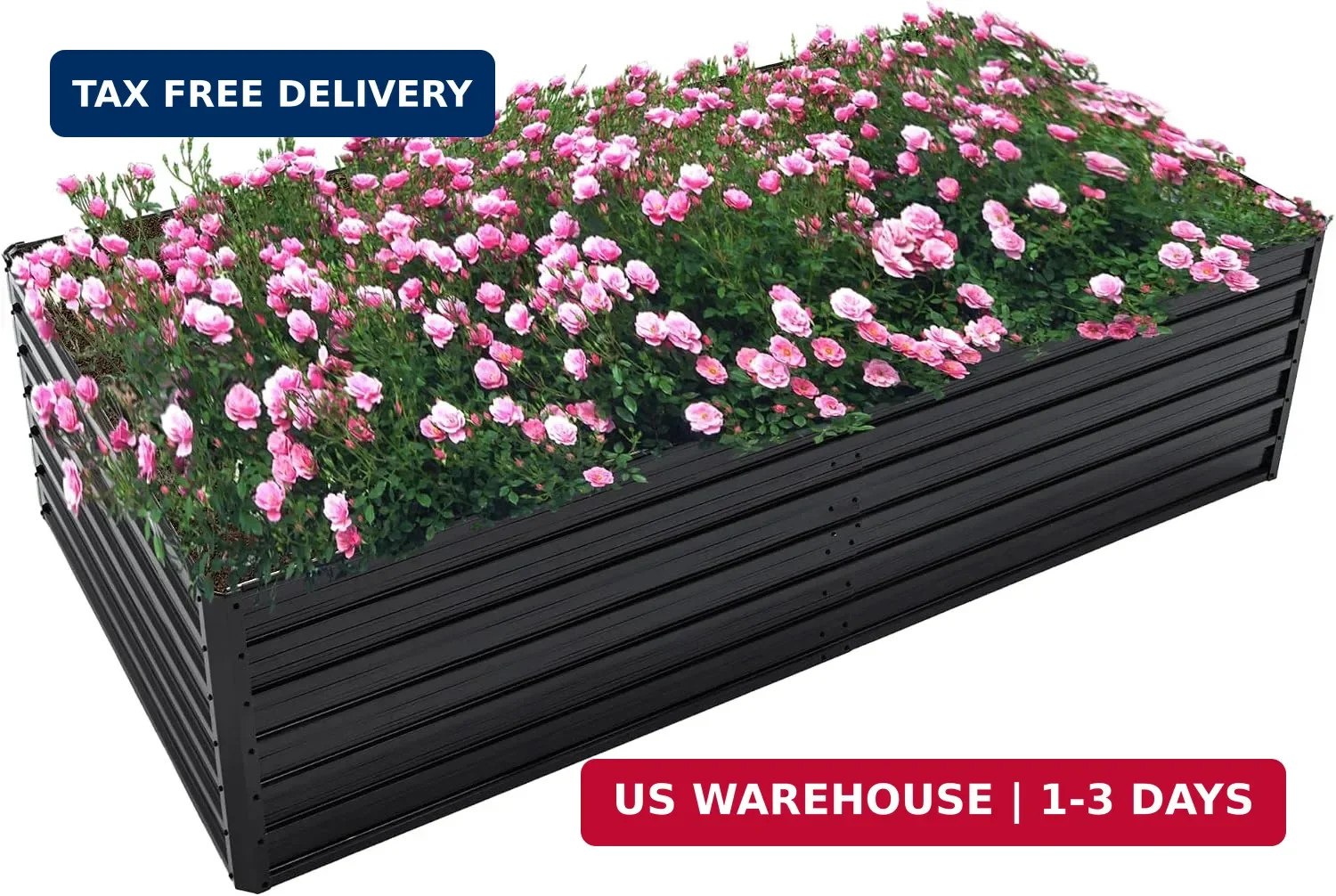 Thanaddo Galvanized Raised Garden Bed 8x4x2ft Outdoor Planter Box Galvanized Ste