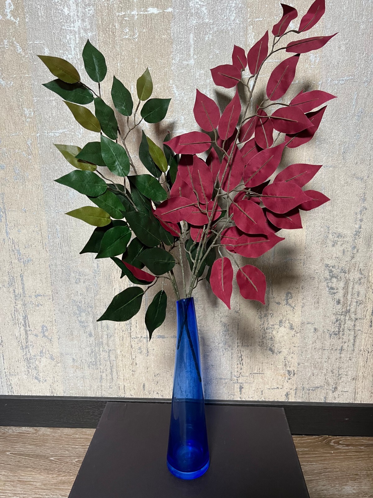 2 Ficus Bunch 24″ Red/Green Artificial Spray x 3