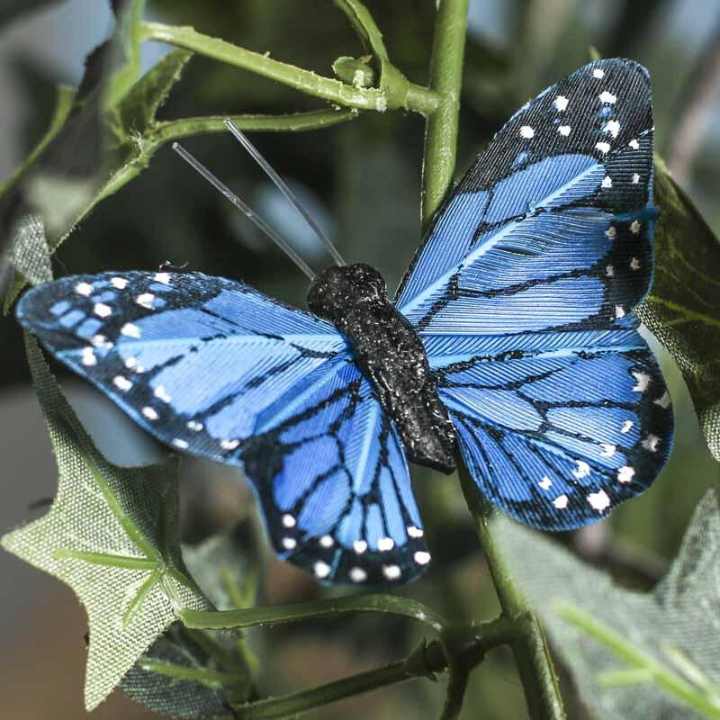 Group of 12 Assorted Color Natural Feathered Butterflies