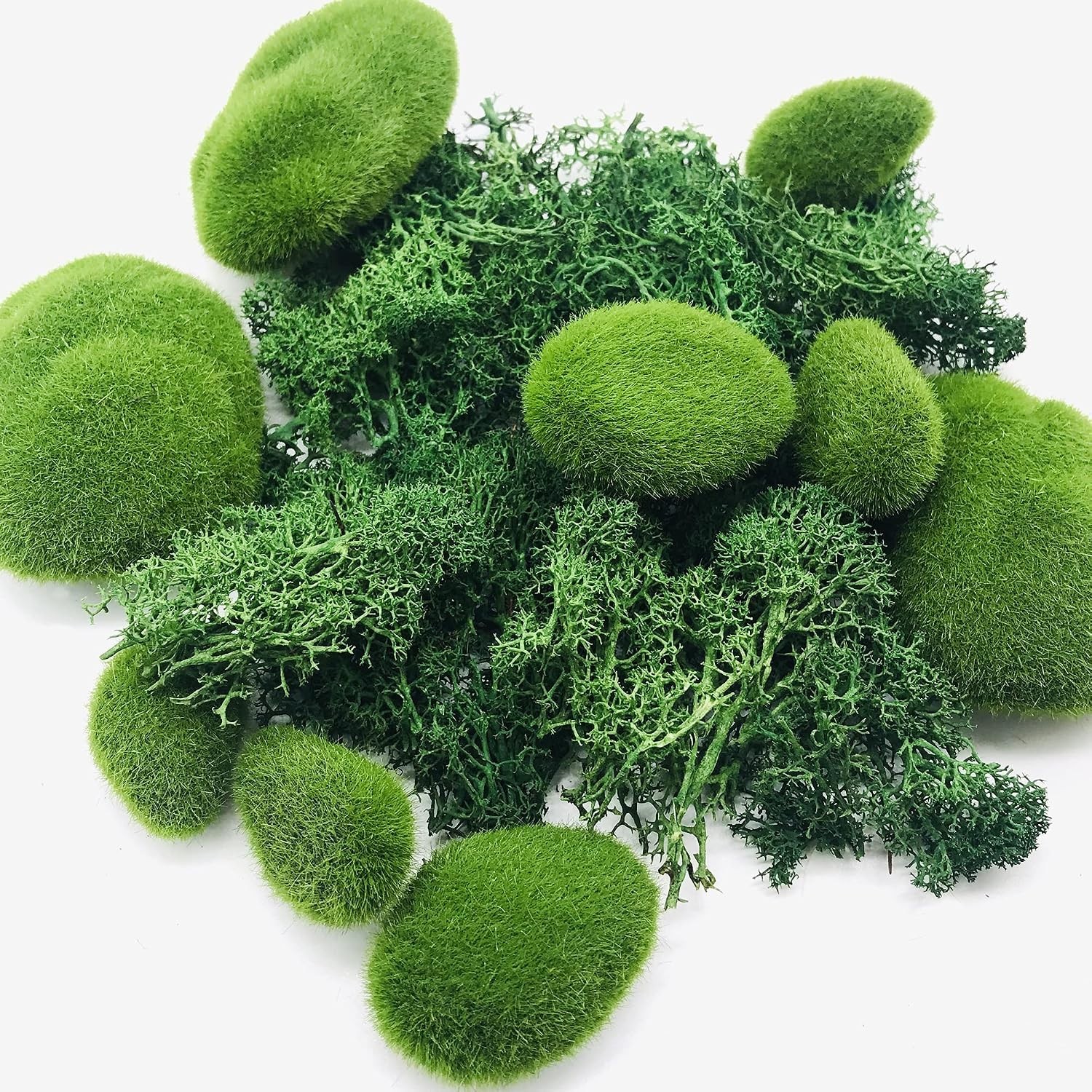 Decorative Artificial Moss Balls Set – 30 PCS with 30g Preserved Green Foam