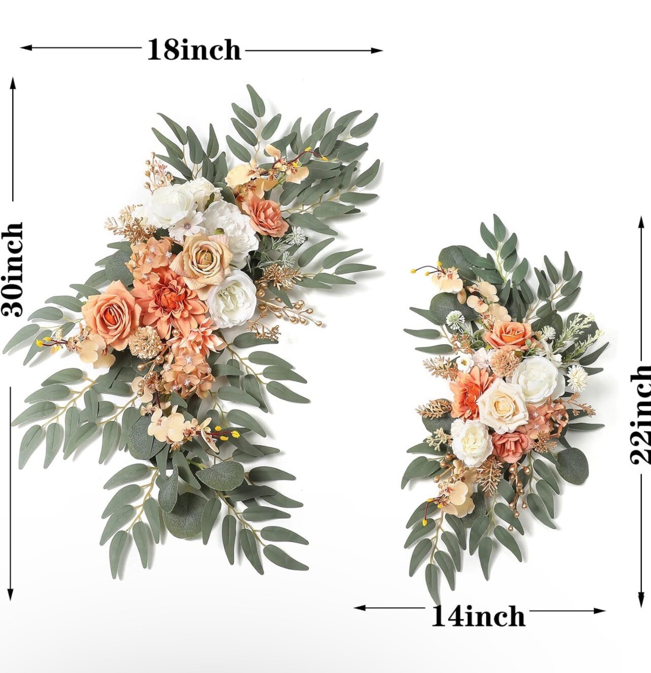 Wedding Arch Flowers Swags Kit (Pack of 2) for DIY Artificial Peony Greenery Arr