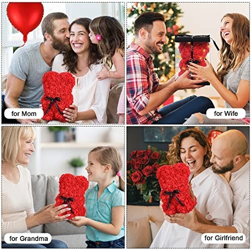 Romantic Rose Bear Gift with Lights – Cute Teddy Flower for Her, Perfect for Val