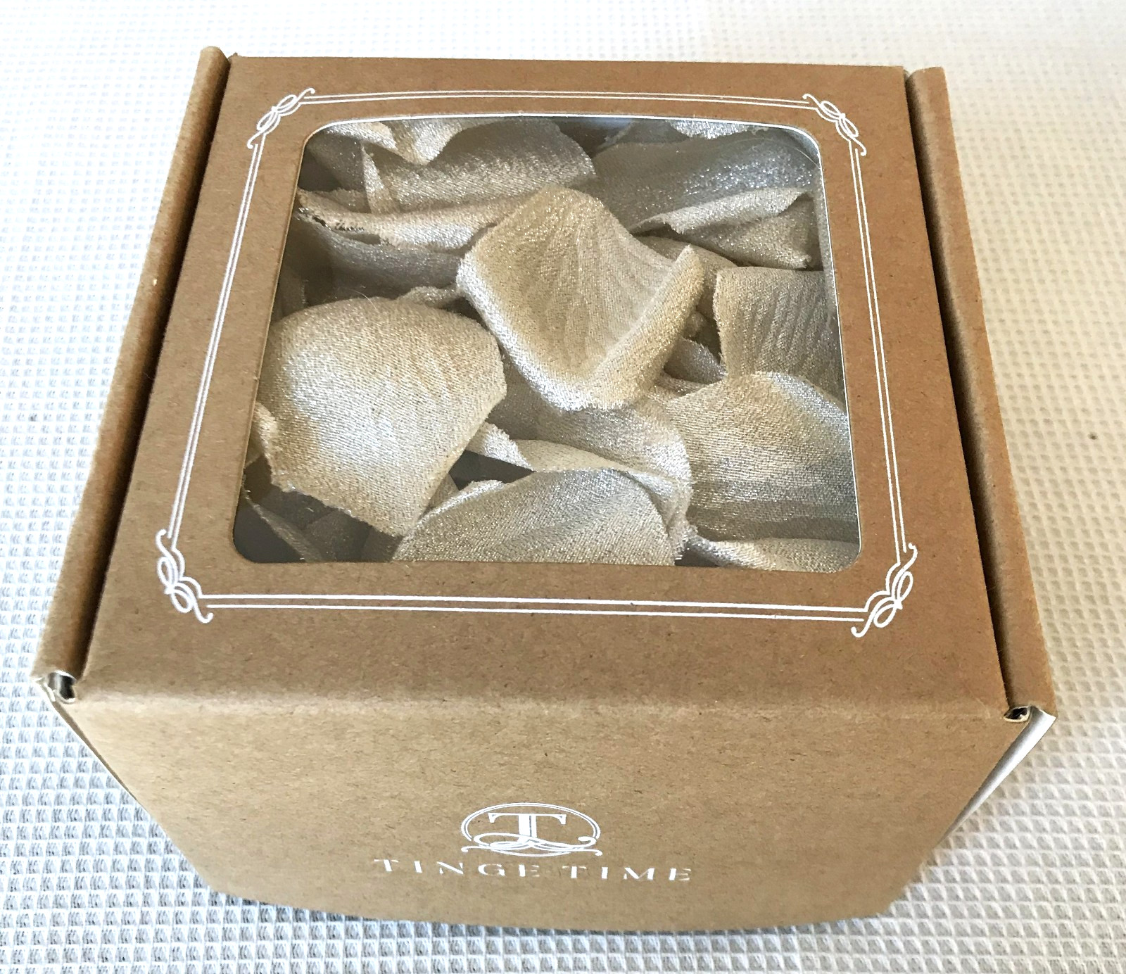 TINGE TIME Silk Light Gold Rose Petals for Wedding, Flower Girl, 200-215 pcs