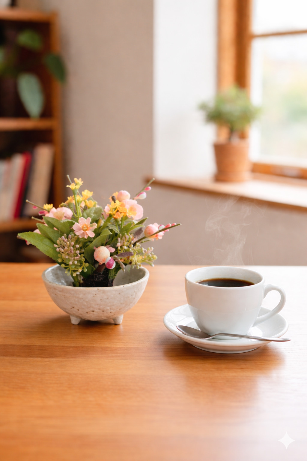 Japanese Mini Ikebana Flower Arrangement 4″ | Small Zen Desk Decor Bowl