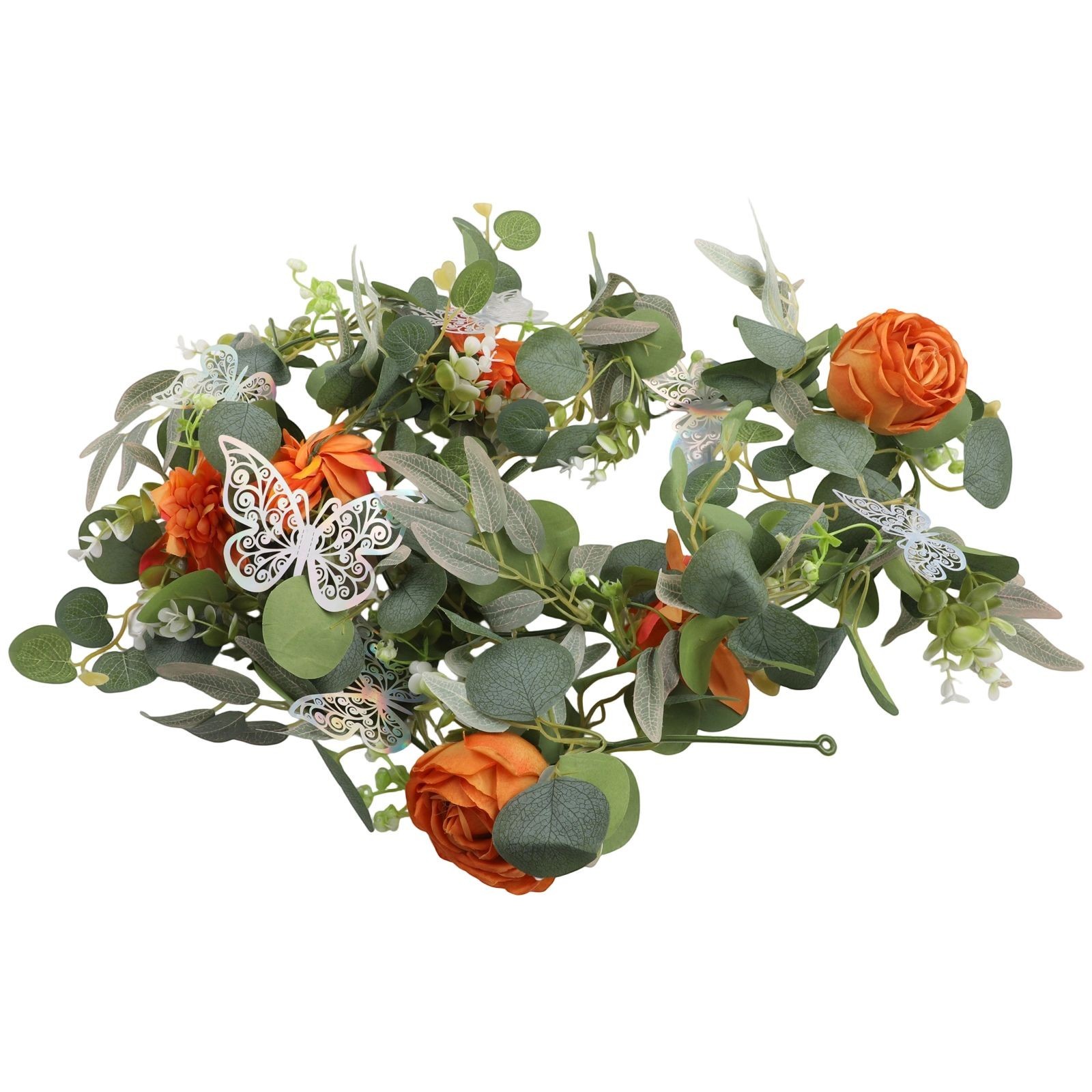 180cm Artificial Flower Garland with Decorative Butterflies for Events