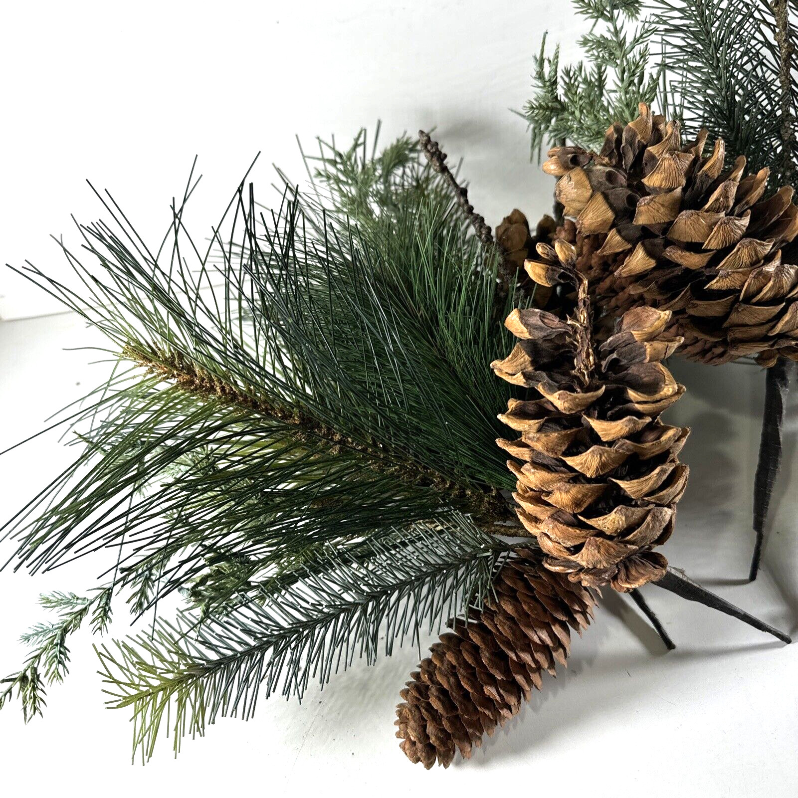 4X ESTATE Vintage PIER 1 Pinecone Stems Faux 13″ Branches CHRISTMAS DECOR