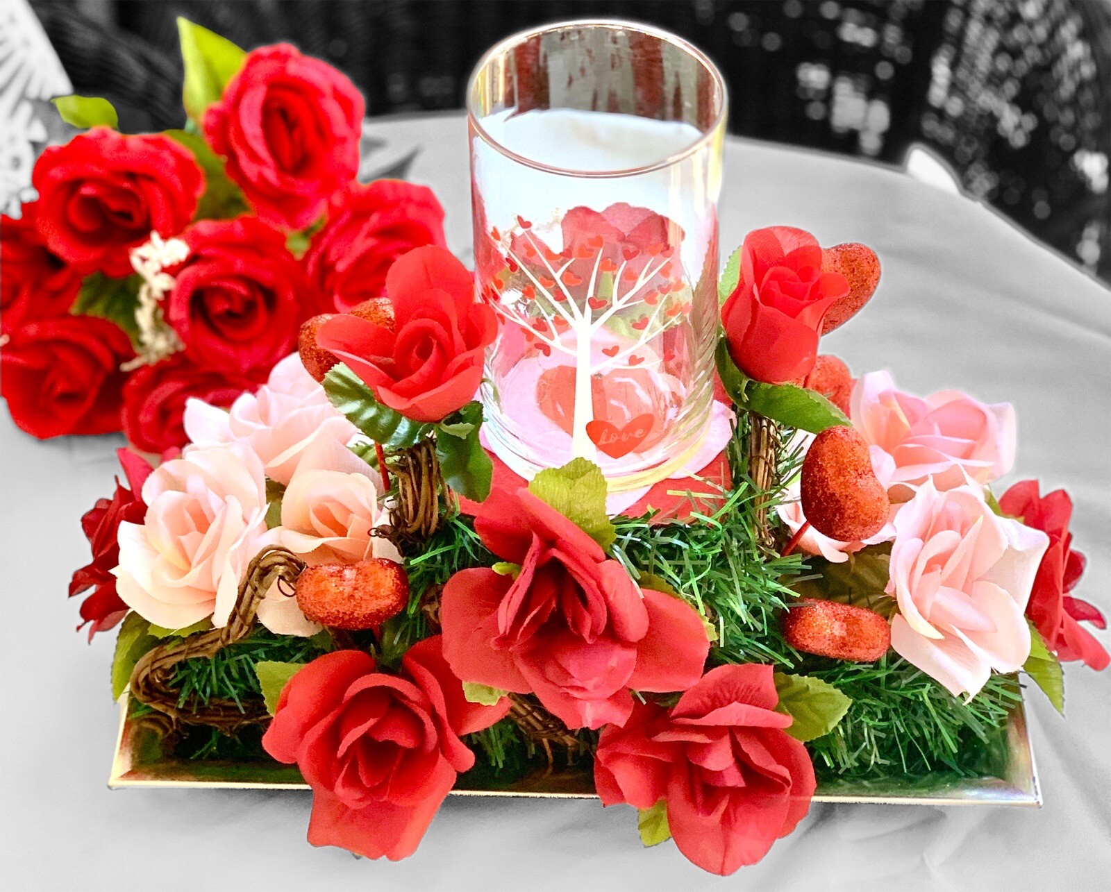 Centerpiece Flower Arrangement Home Love Decor CP00107