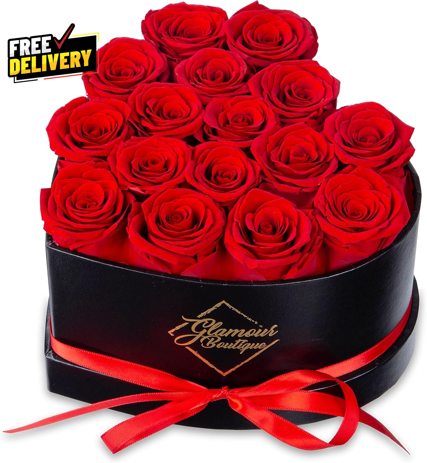 16 Forever Roses Heart Box Preserved Flowers Gift Red Valentine Anniversary