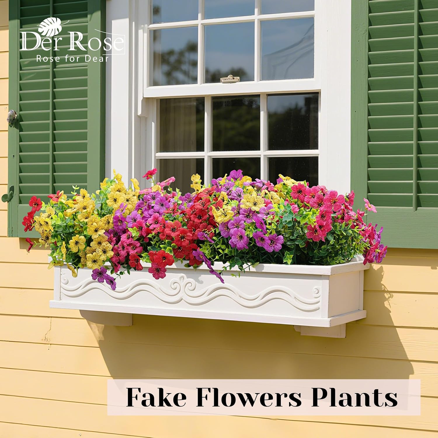 12 Bundles Artificial Flowers for Outdoors Fake Flowers Plants Spring Summer Dec