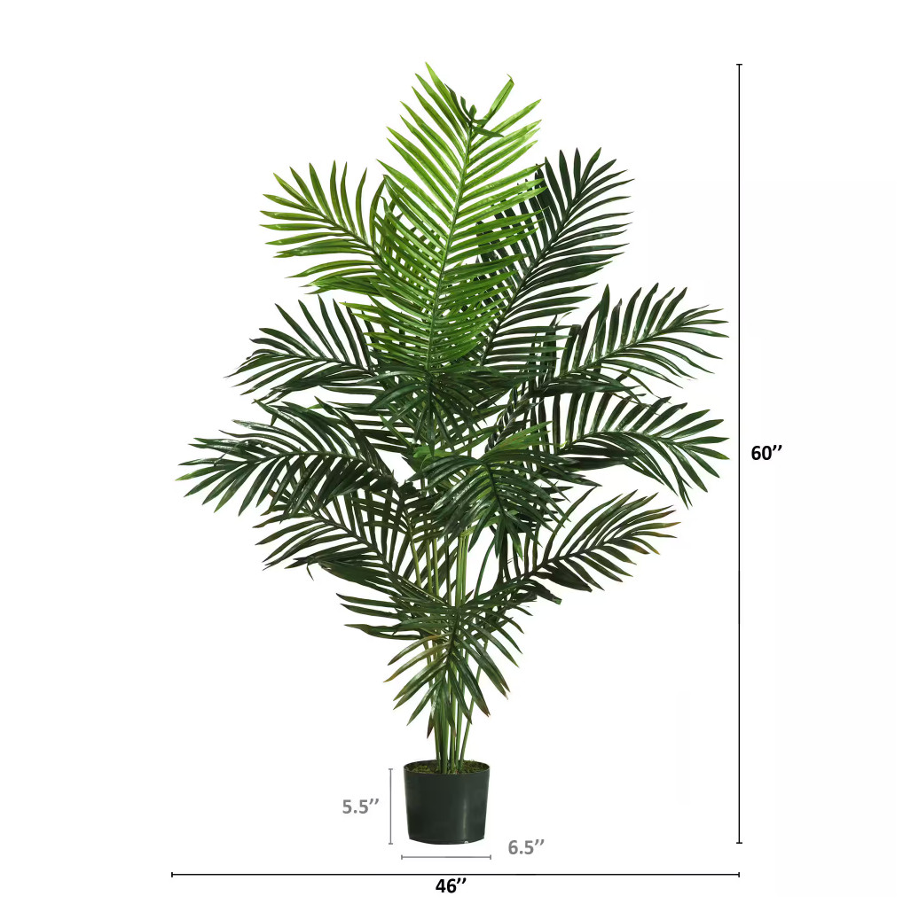 Nearly Natural Paradise Palm Silk Tree Artificial 5 ft. H High-Quality Plastic