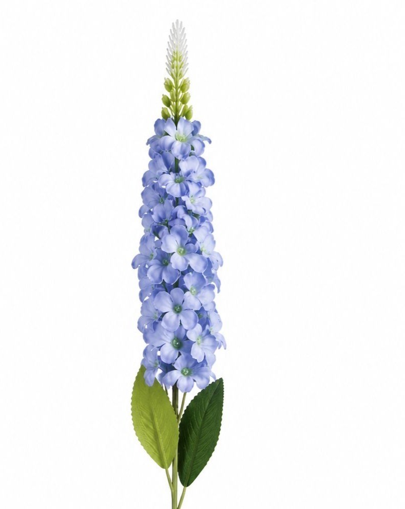Light Blue Snapdragon Stems Set of 2 Artificial Larkspur Spike Flowers 26 Inch F