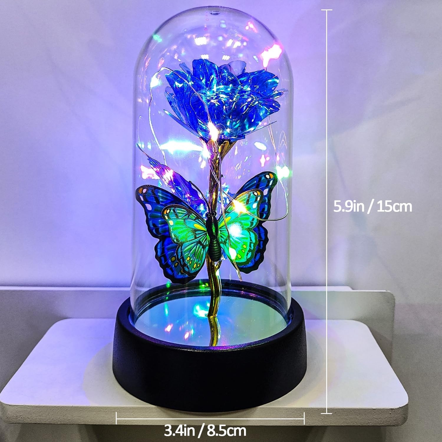 Flores De Rosas Artificiales Galaxy Rose Siempre Encantada Con Luz Led Colorida