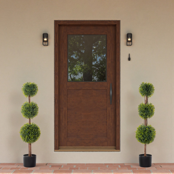 2Pcs 115cm Tall Green Three Ball Boxwood PVC Artificial Tree Home Decoration