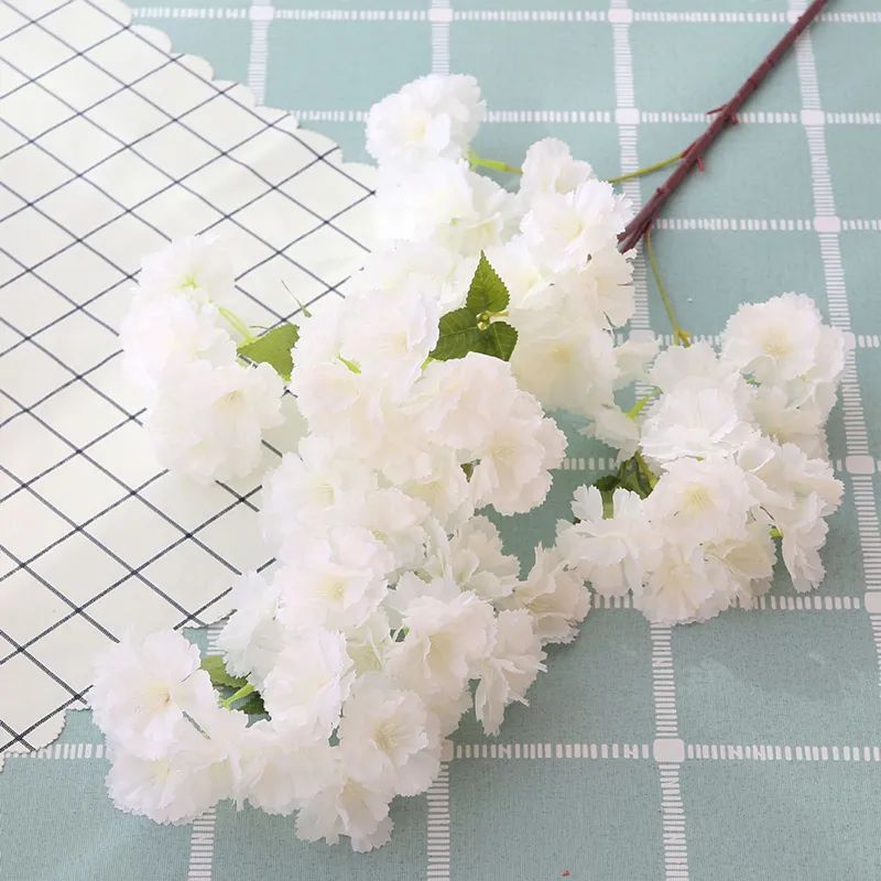 1/2/3pcs Artificial Cherry Blossom Flower For Wedding / Home / Office Decor NEW