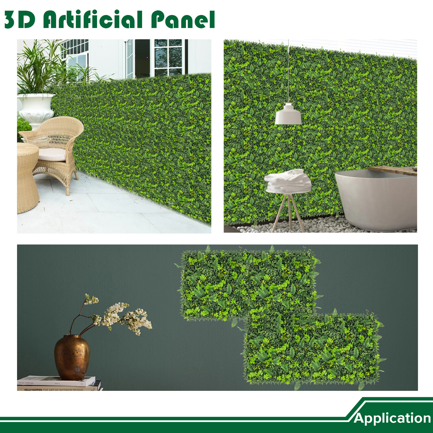 20″ Artificial Grass Mats 3D Mixed Plant Wall Hedge Decor For Home Festival #11