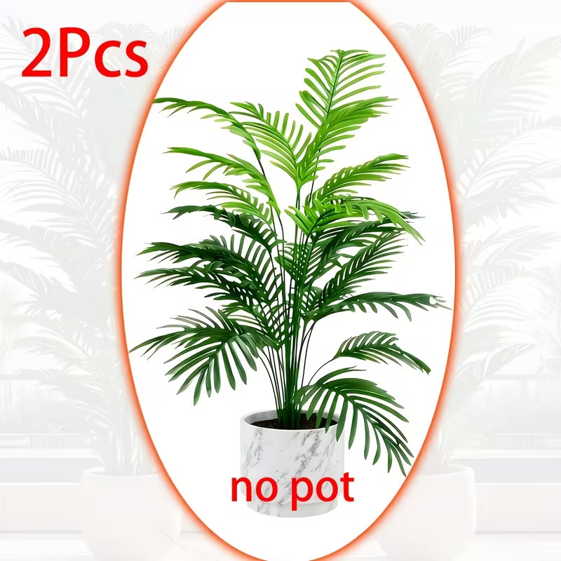 2pcs Large 25.9in Artificial Palm Trees | Realistic Tropical Indoor/Outdoor Deco