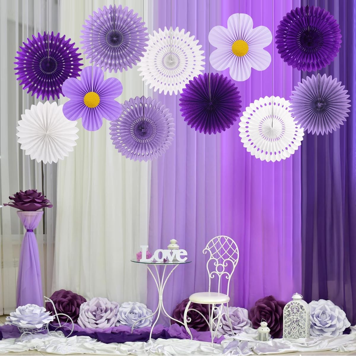 10 PCS Pastel Party Paper Flower Decoration Wall Backdrop Baby Shower