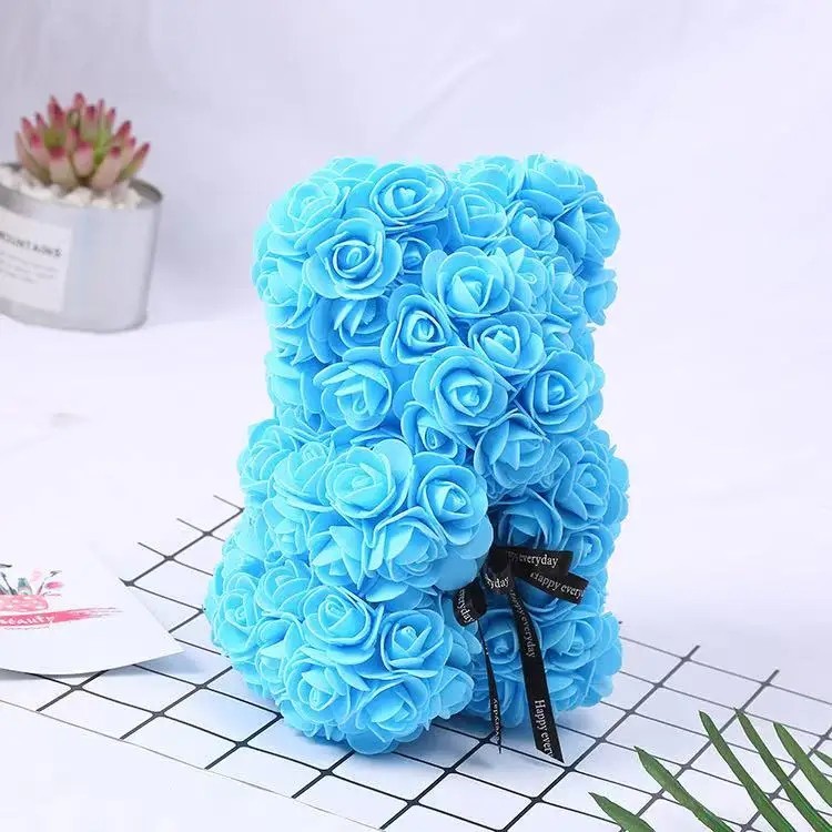 Rose BeRose ar Teddy Artificial Flower Gift Birthday Wedding 25cm
