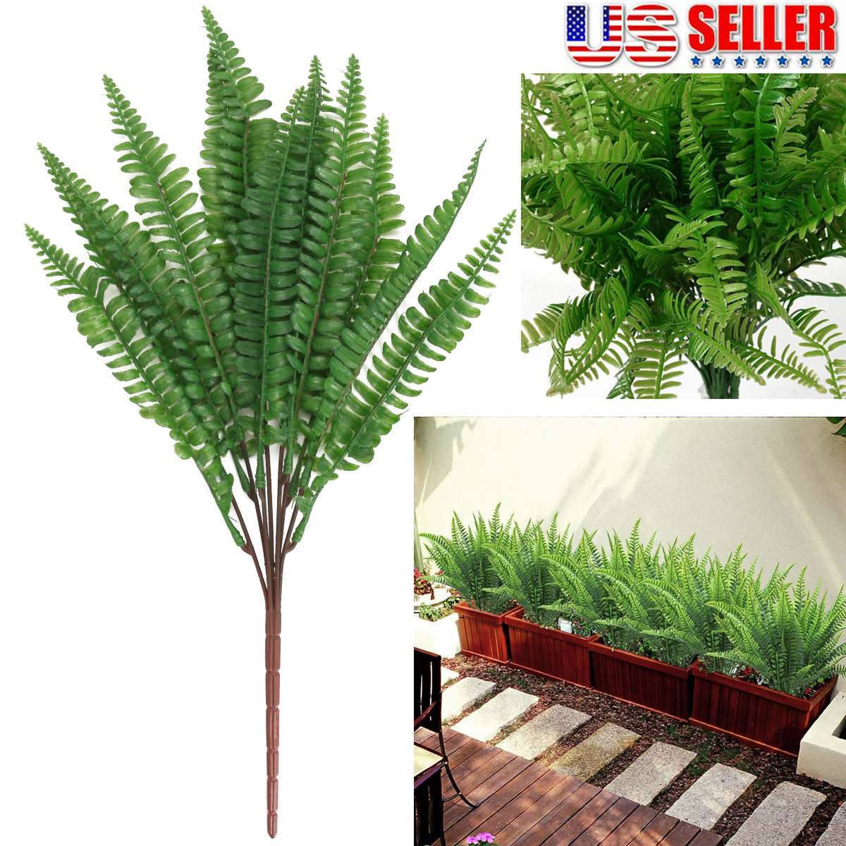 1 bunch Artificial Fern Foliage Bush Plants Indoor Outdoor Home Garden Decor