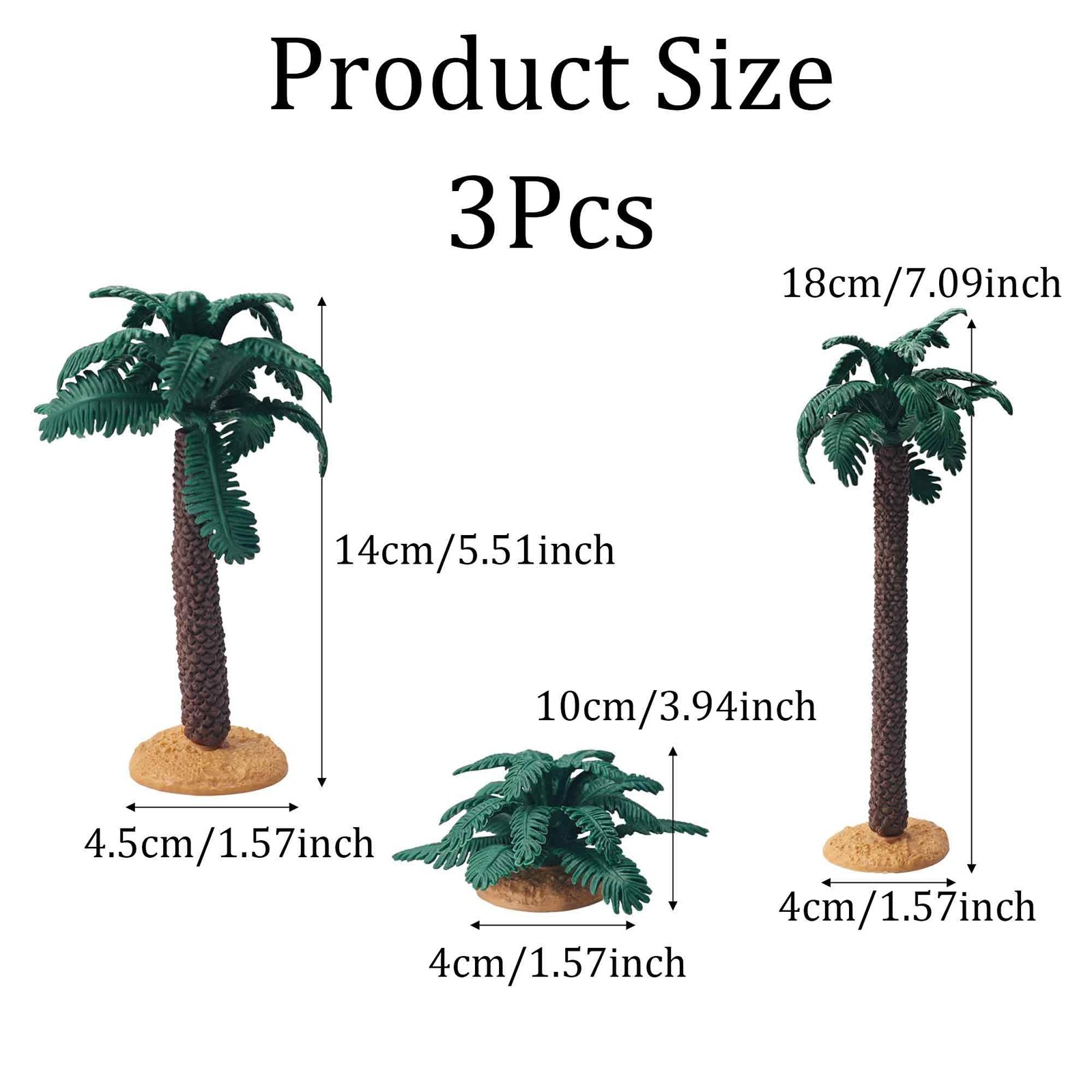3Pcs Mini Palm Tree Decor, Artificial Miniature Coconut Trees for DIY Crafts,…