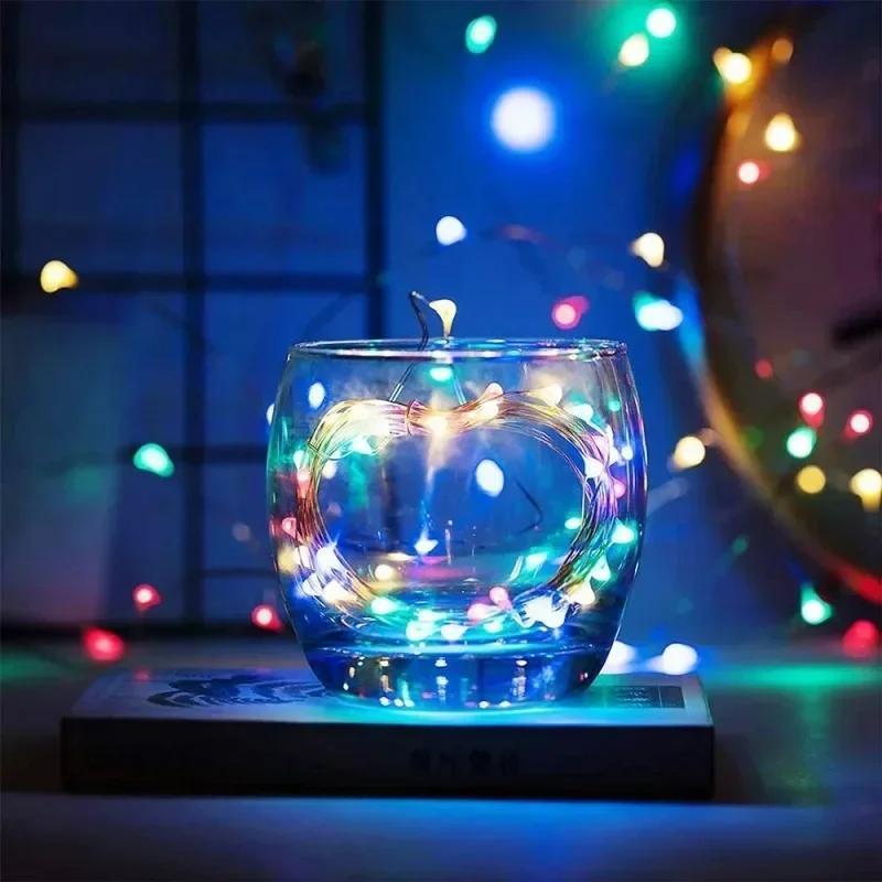 USB LED String Lights Silver Wire Garland Light Waterproof Fairy Lights