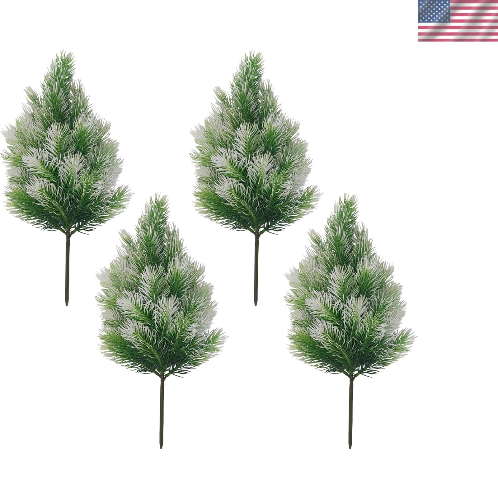 4 Pack Artificial Norfolk Pine Trees with Ground Spike, 14”Small Fake Pine T…
