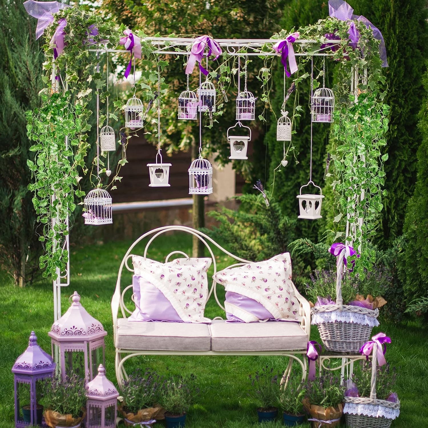 3 Pieces Artificial Hanging Plants 3.3 ft Fake Ivy Vine Leaves Hanging Plants