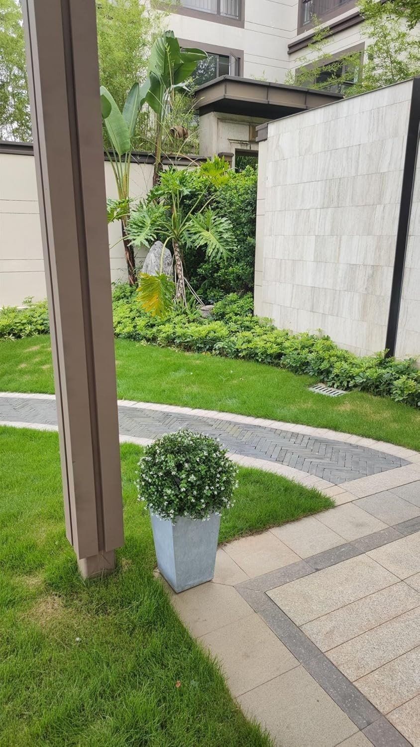 ALL SEASON GREEN Boxwood Ball Shaped Artificial Topiary Potted Plant Outdoor Set