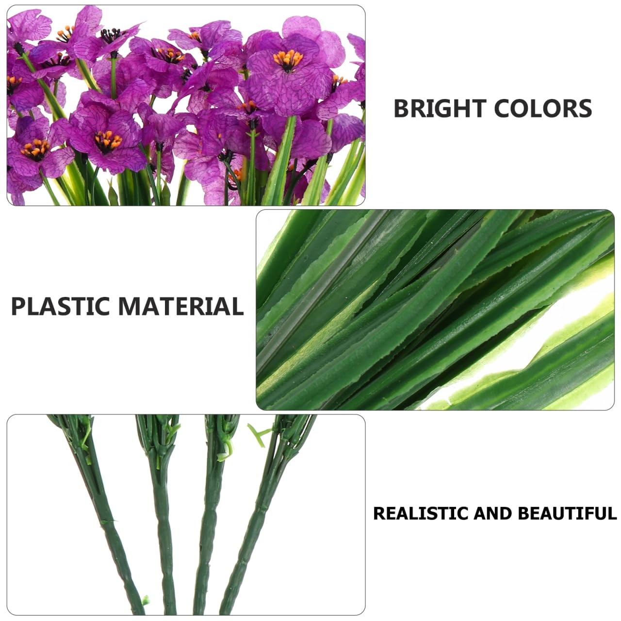 Artificial Violet Flowers, 4PCS Fake Purple Violets, Silk African Flower Bran…