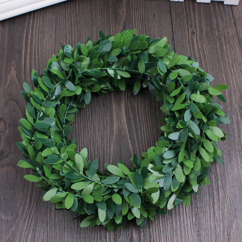 7.5m Garland Green Leaf Wire Vine Rattan Artificial Flower for DIY Wreath Crafts