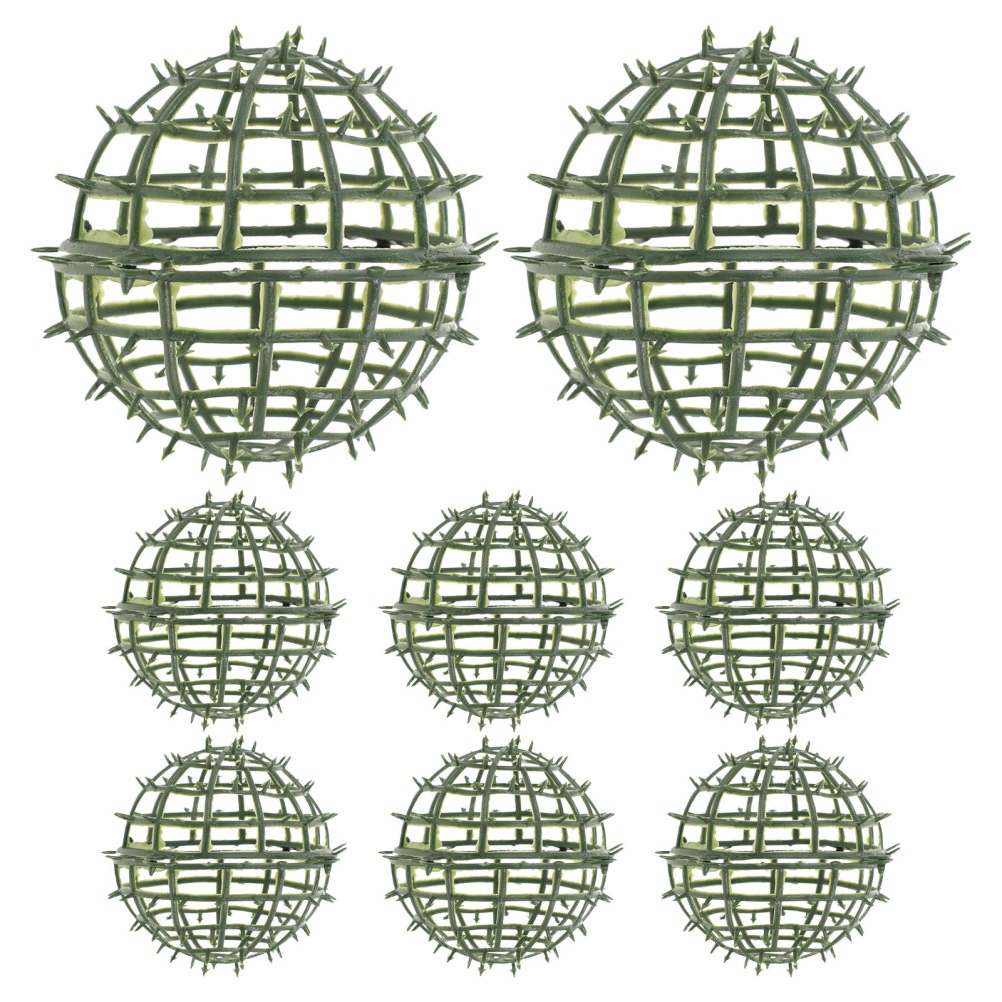 8Pcs Reusable Plastic DIY Decorative Grass Ball Rack Green Plant Support Frame