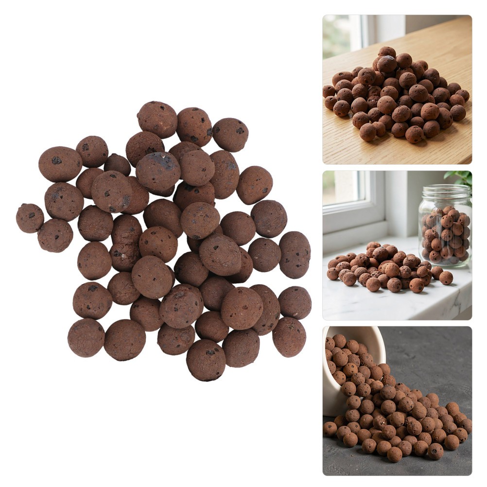 Reusable Garden Clay Pebbles Brown for Hydroponics Indoor Plant Root Aeration