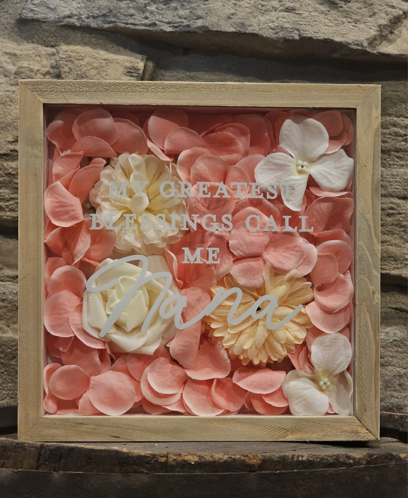 My Greatest Blessings Call Me Nana Floral Wood Shadowbox Home Decor