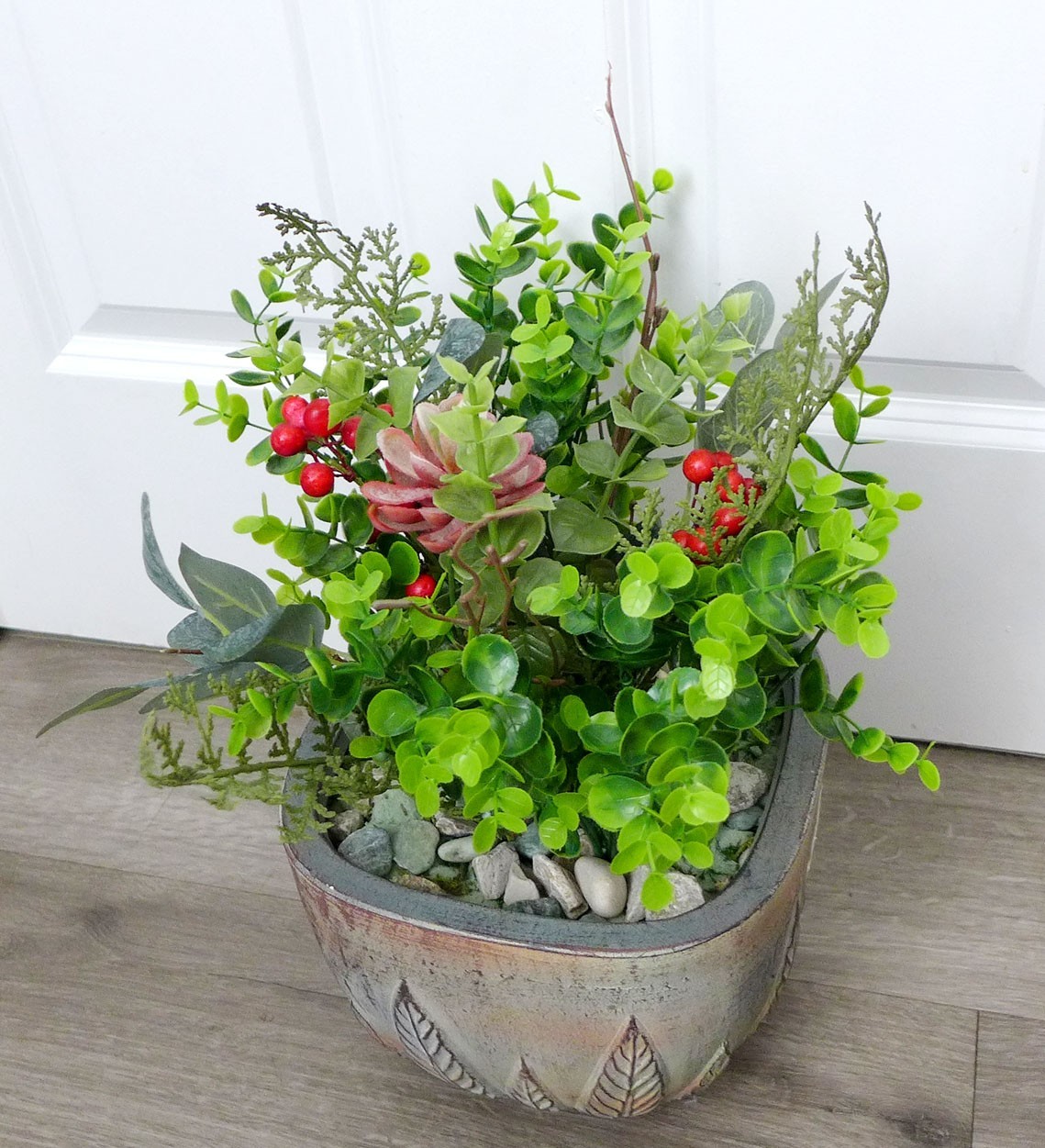 3 Pcs Artificial Plant Plastic Bunch Mini Gress Red Succulents Grass