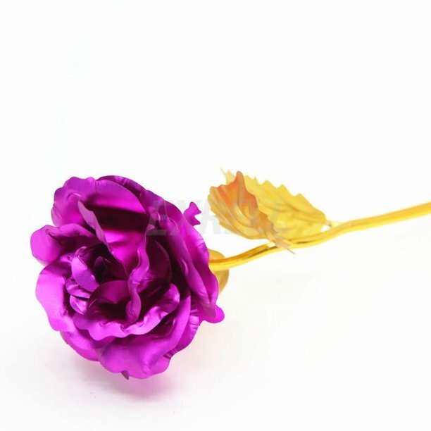 Eternal Rose Flower 24 K Gold Plated Enchanted Galaxy Rose LED Light Rose 4 Pack