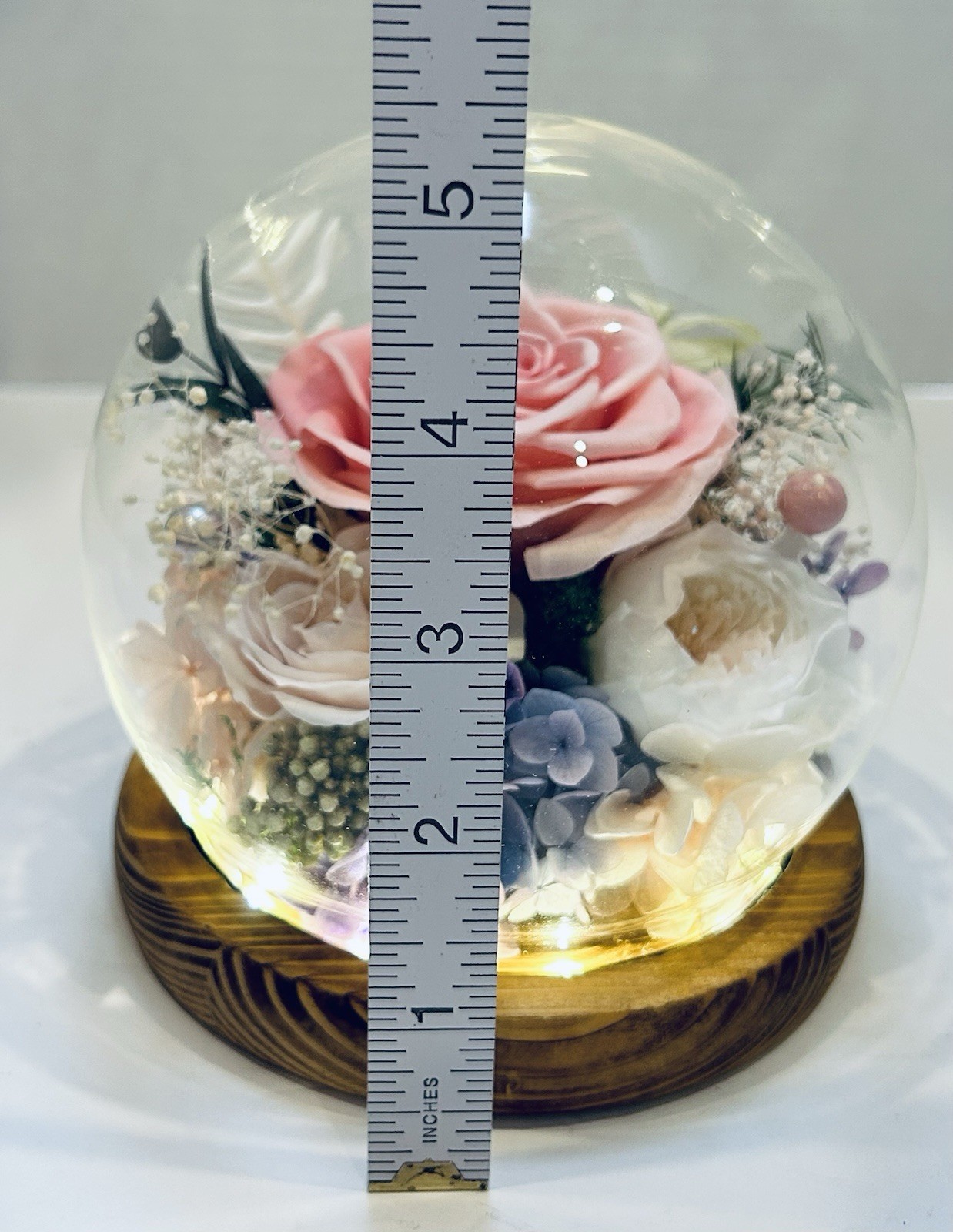 Preserved Flowers in Glass Dome with LED Light Forever Roses That Last