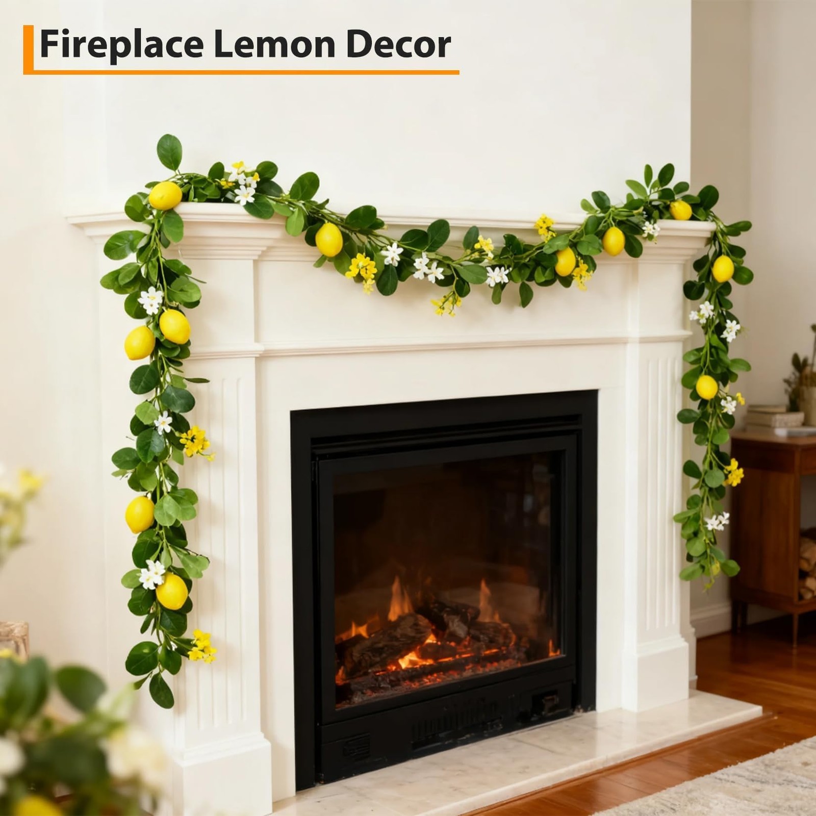 3 Pcs 6.56 ft Artificial Lemon Garland, Spring Summer Greenery Vines Garland …
