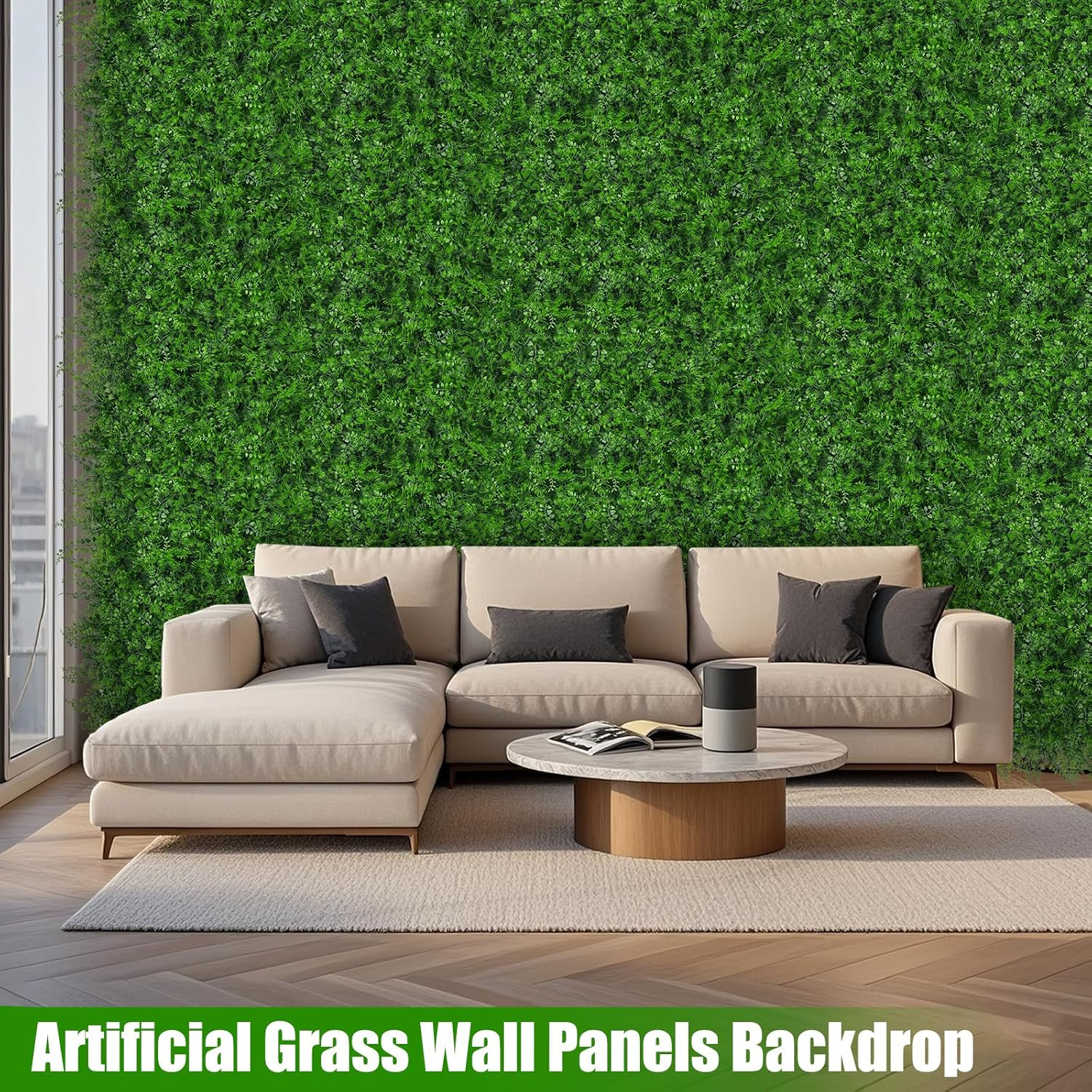 12Pcs 20″x20″ UV-Protected Grass Wall Panels for Indoor/Outdoor Decor