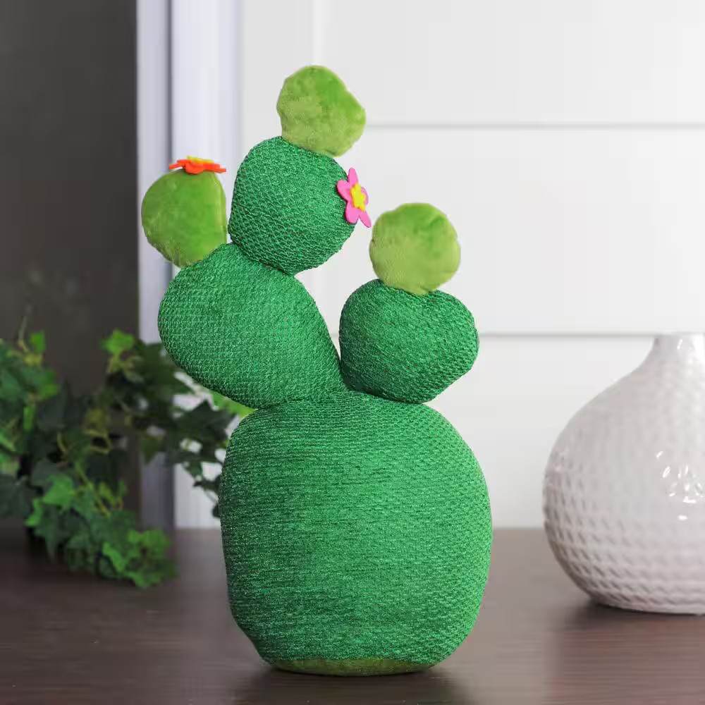 15 In. Plush Artificial Cactus Plant Table Top Decoration