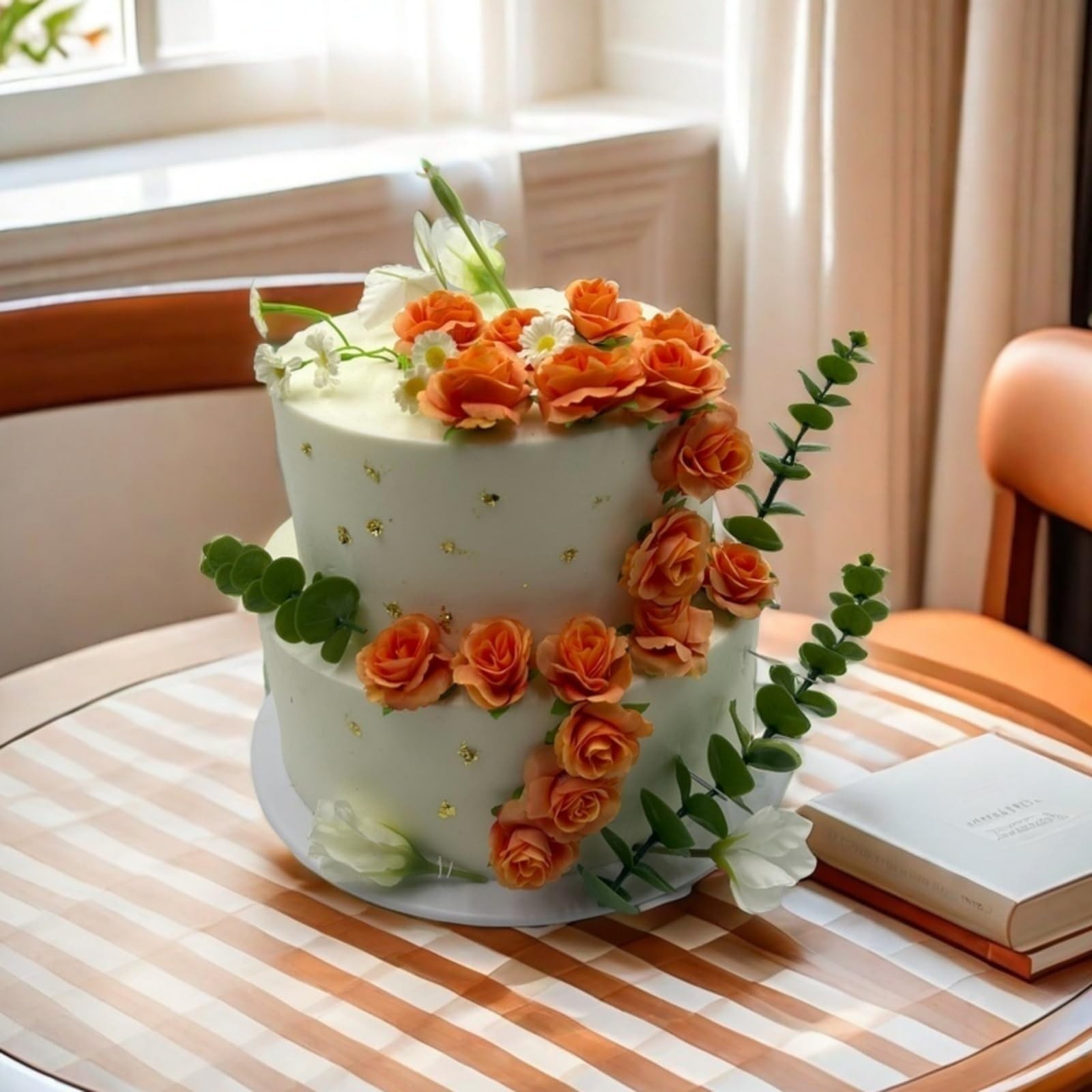 100 PCS Mini Orange Roses, 1.9, Small Silk Fake Flower Heads, DIY Crafts
