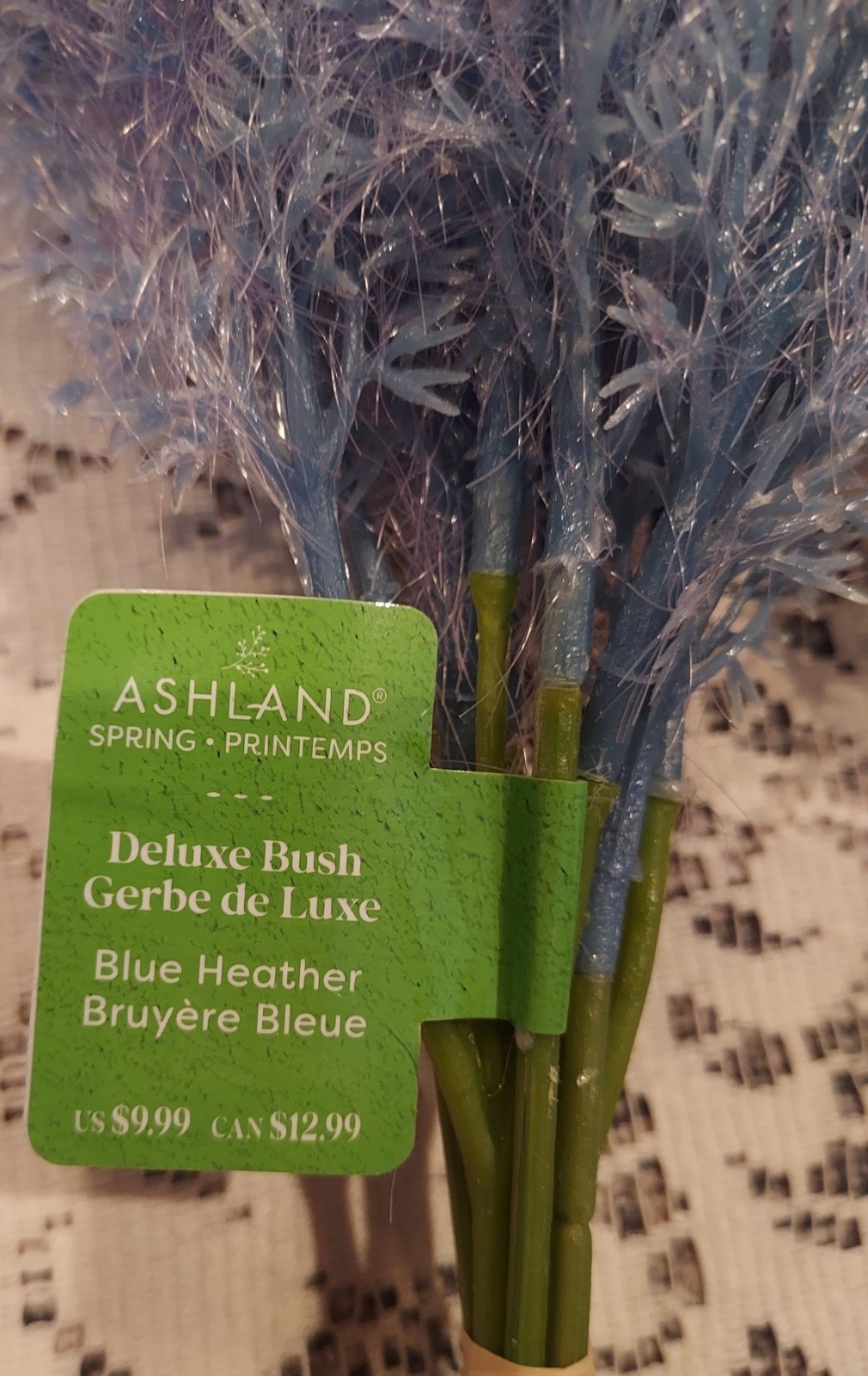 Ashland White Pink Geranium Bush Blue Heather Pink Ginger Pick Artificial Flower