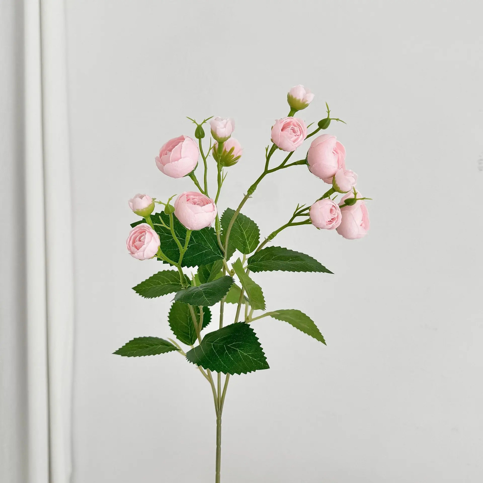 18 Inch 12 Head Artificial Camellia Bud Bouquet Faux Silk Flowers for Home Livin