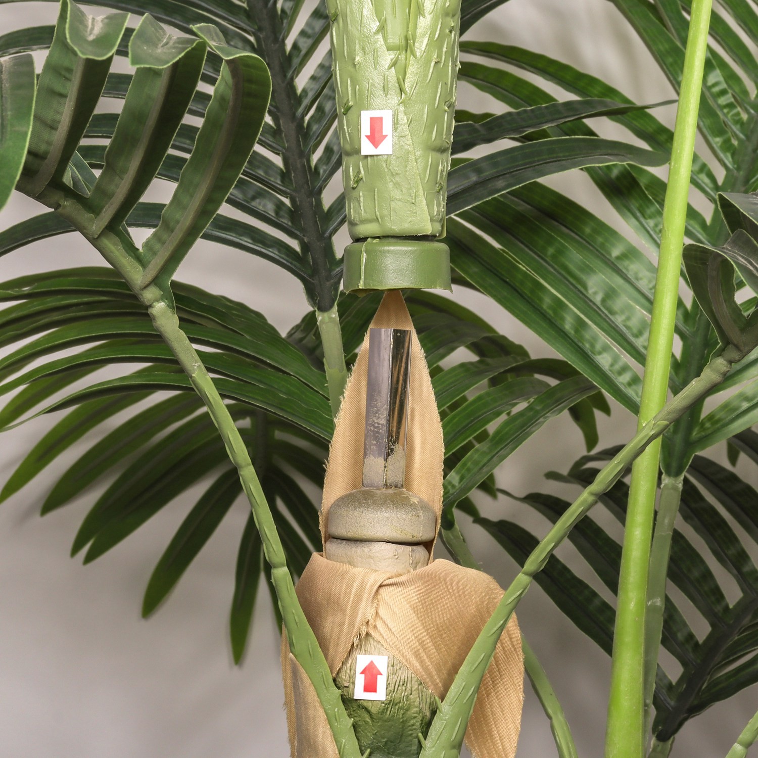 6FT Artificial Golden Cane Palm Tree with Nursery Pot, Flexible Branches Decor