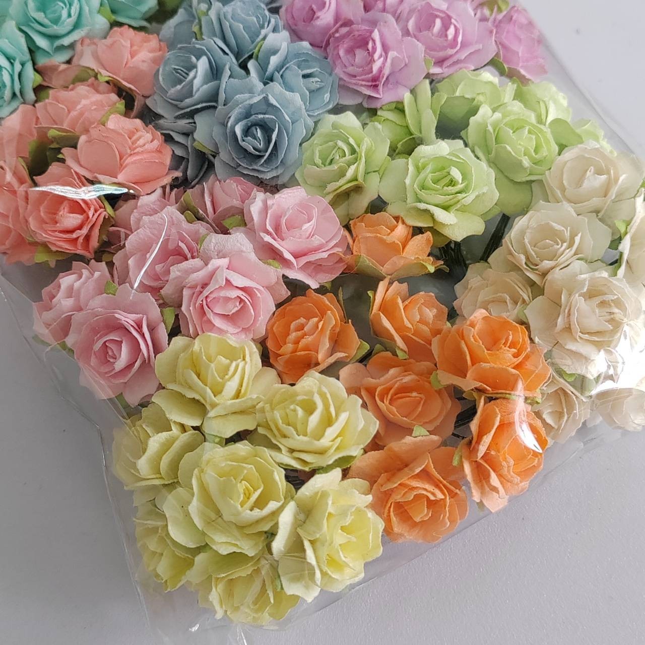 100 (10 color) Artificial Flowers Rose Flower Paper Flower size 23-25 mm