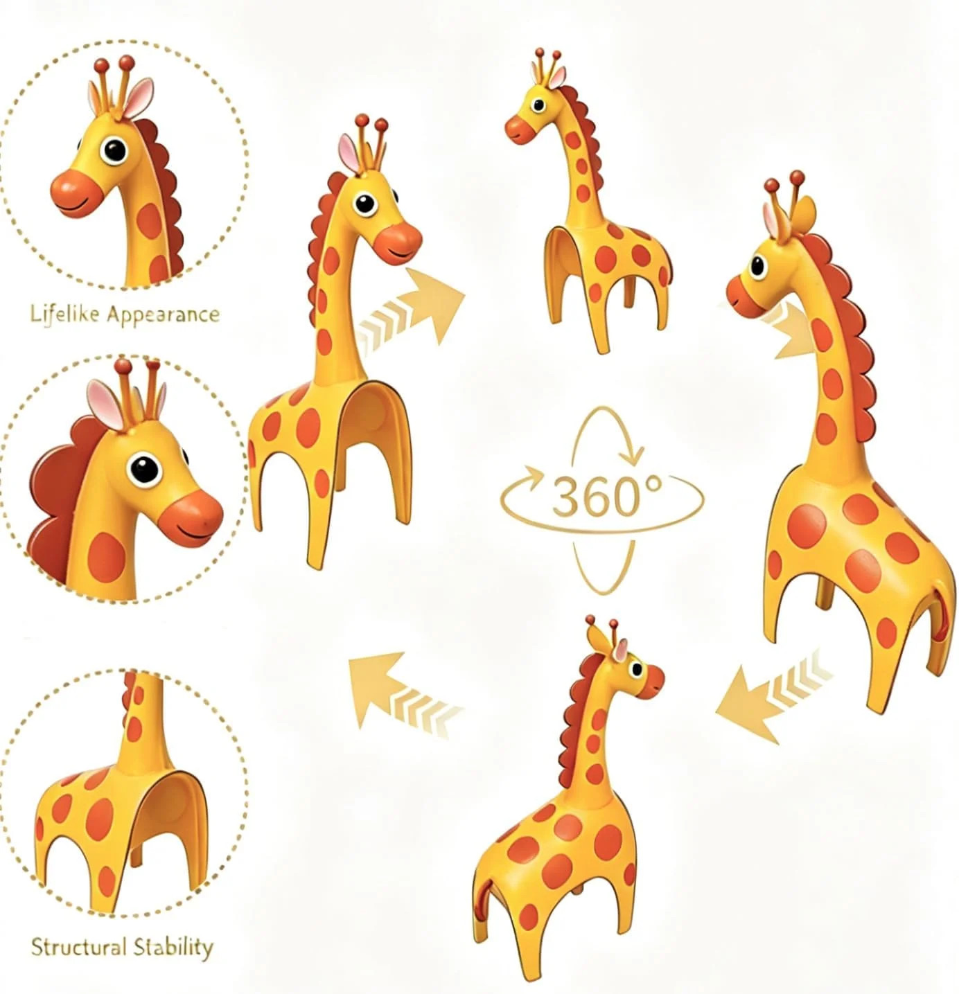 Metal Giraffe Garden Decor Outdoor Yard Statue Whimsical Safari Patio Ornament