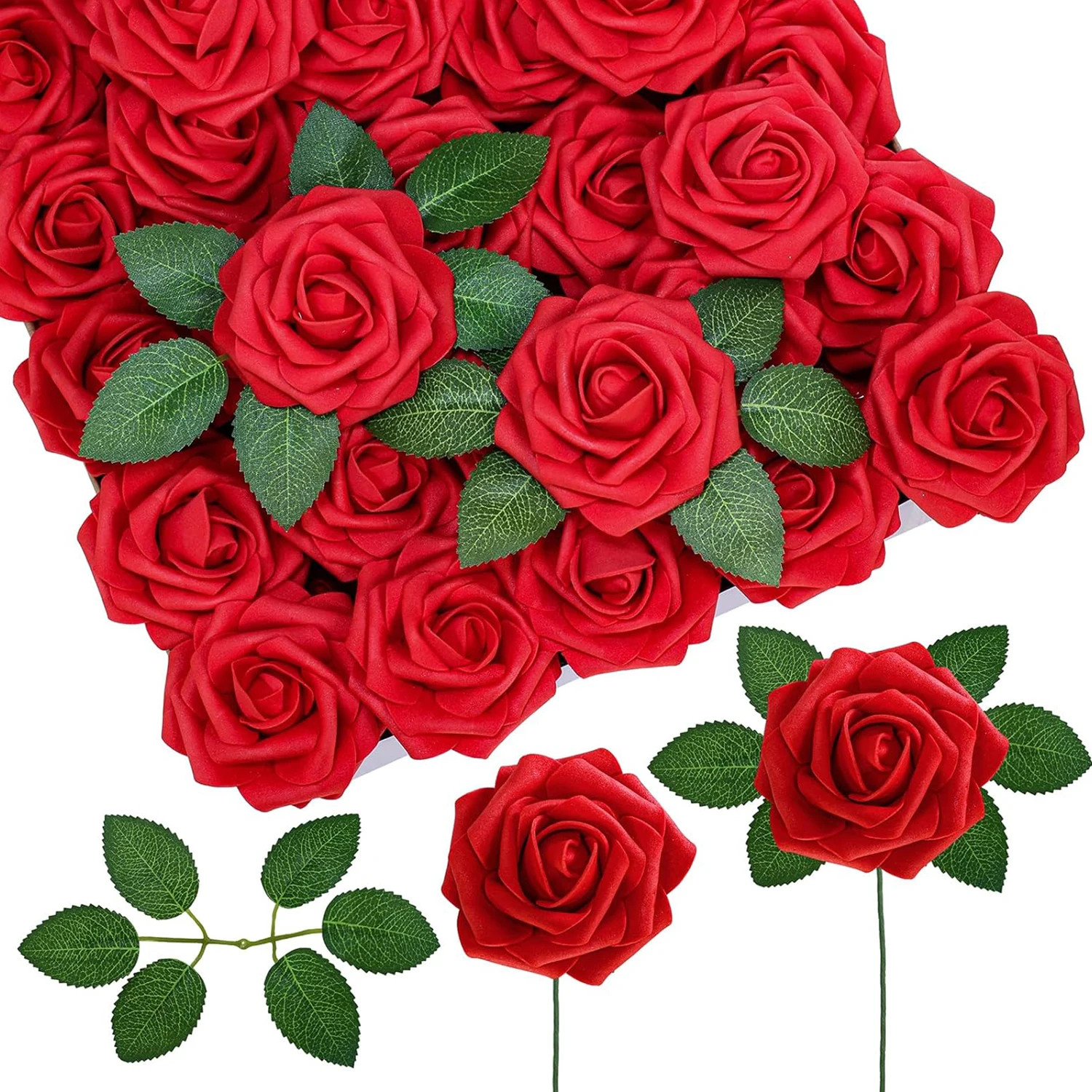 PE Foam Rose Artificial Flower Wedding Bride Bouquet Accessory Garland Home vase