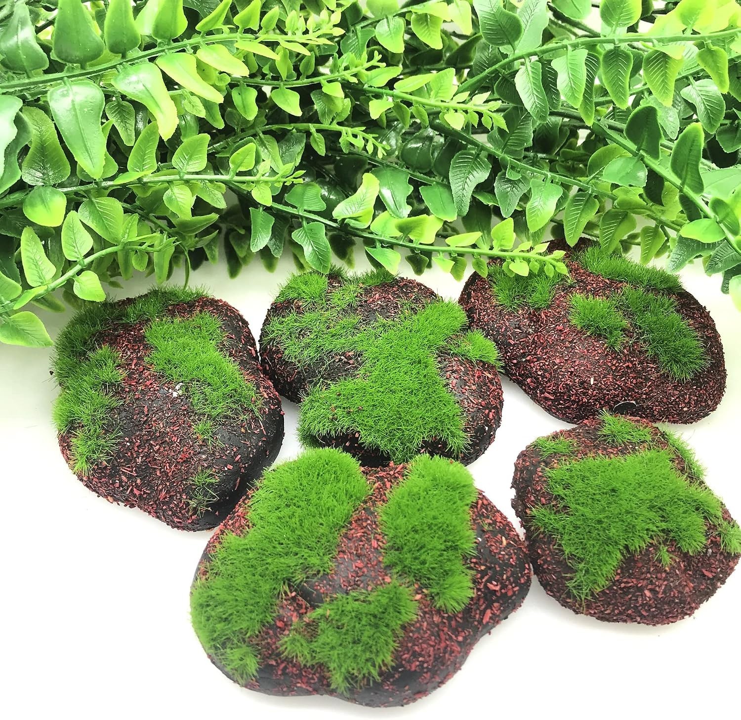 38 PCS Artificial Moss Rocks & Green Balls for Creative Floral Arrangements