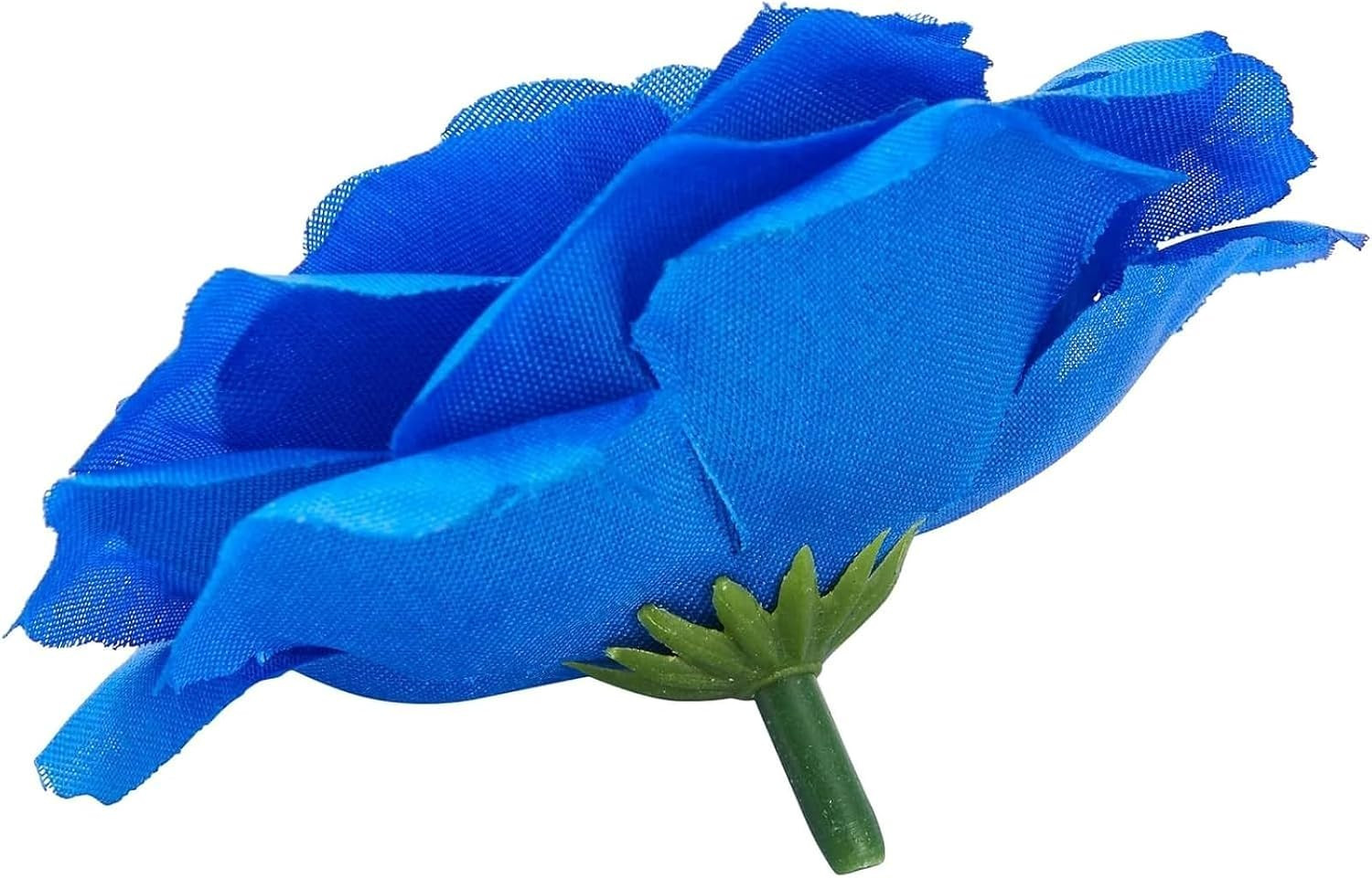 Blue Roses Artificial Flowers – Set of 50 3 in Stemless Silk Roses – Royal Bl…